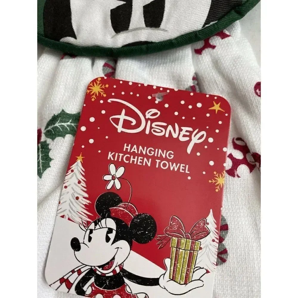 Disney Minnie Mouse Christmas Holiday Hanging Towel‎ Pot Holder Yuletide Cheer
